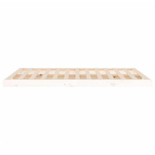 Sengeramme 135x190 cm dobbelt massivt fyrretræ hvid