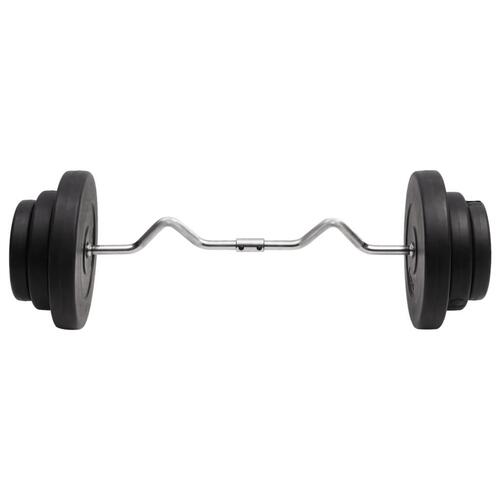 Curl-vægtstang med skiver 60 kg