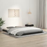 Sengeramme 150x200 cm massivt fyrretræ sort