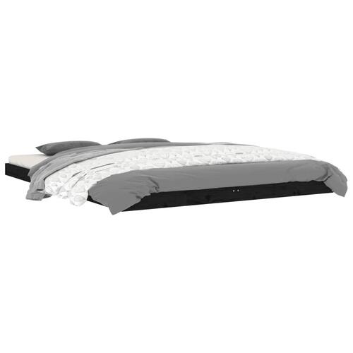 Sengeramme 150x200 cm massivt fyrretræ sort