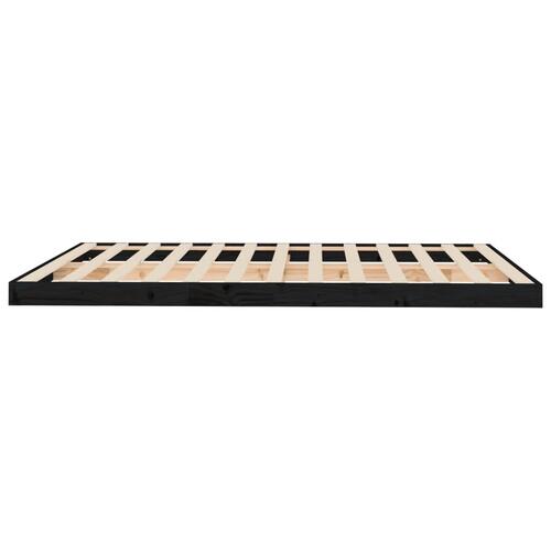 Sengeramme 150x200 cm massivt fyrretræ sort