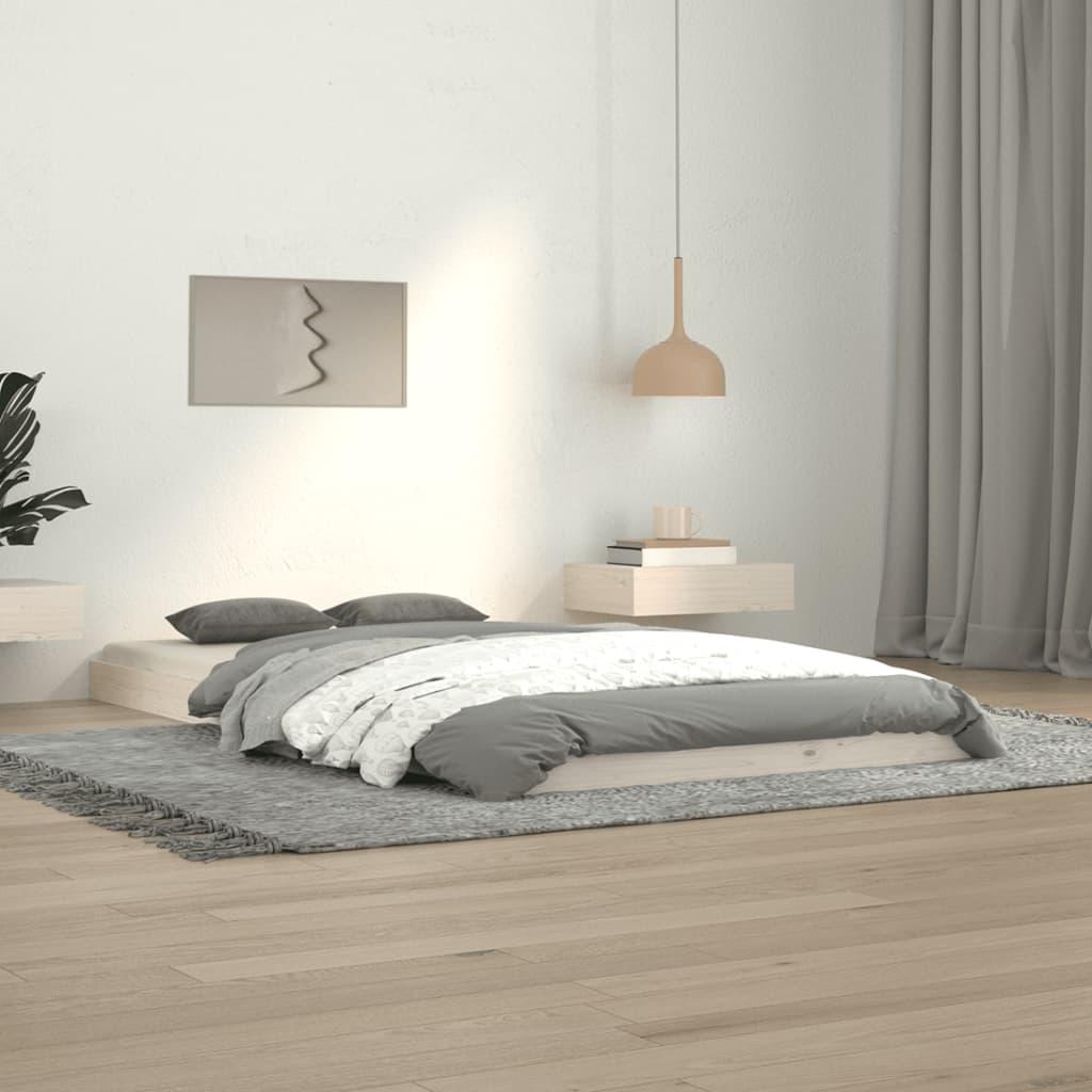 Sengeramme 100x200 cm massivt fyrretræ hvid