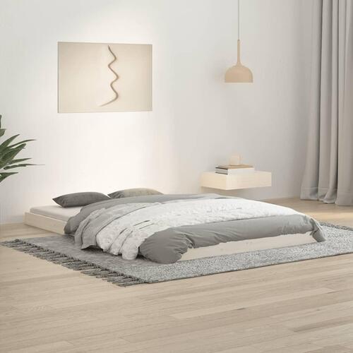 Sengeramme 120x190 cm Small Double massivt fyrretræ hvid