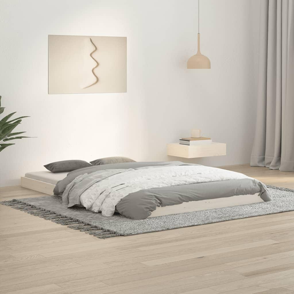 Sengeramme 120x190 cm Small Double massivt fyrretræ hvid