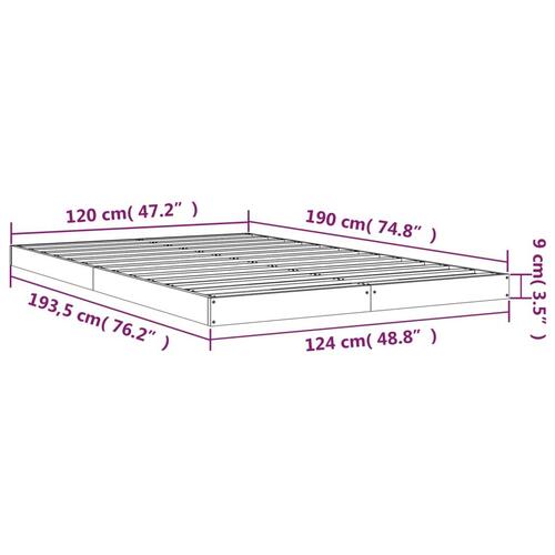 Sengeramme 120x190 cm Small Double massivt fyrretræ hvid