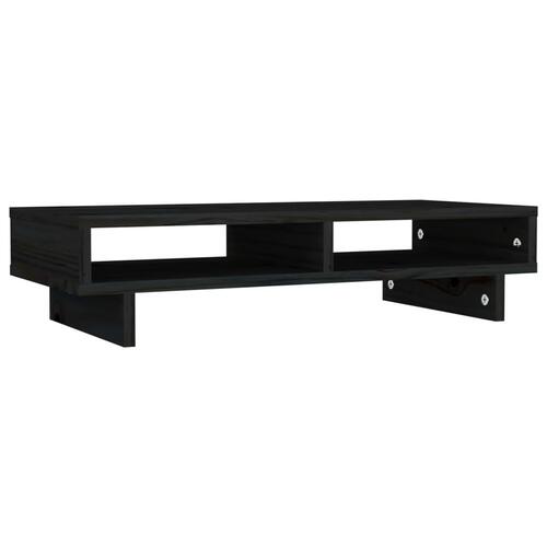 Skærmholder 60x27x14 cm massivt fyrretræ sort