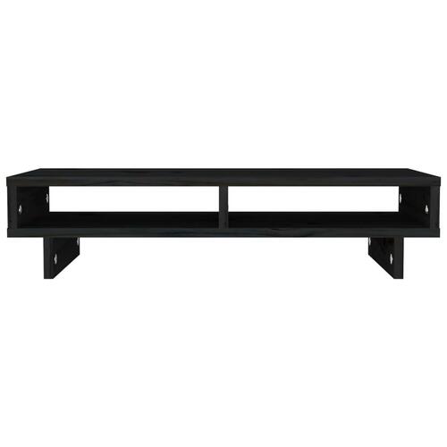 Skærmholder 60x27x14 cm massivt fyrretræ sort