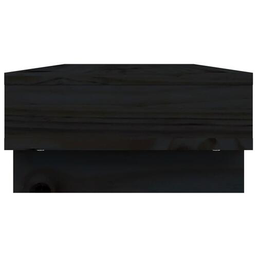 Skærmholder 60x27x14 cm massivt fyrretræ sort