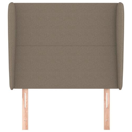 Sengegavl med kanter 103x23x118/128 cm stof gråbrun