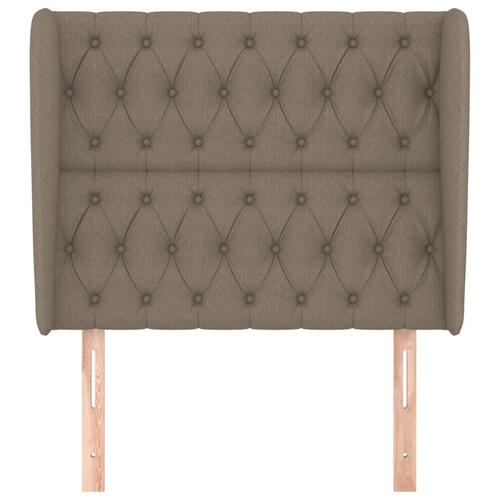 Sengegavl med kanter 103x23x118/128 cm stof gråbrun