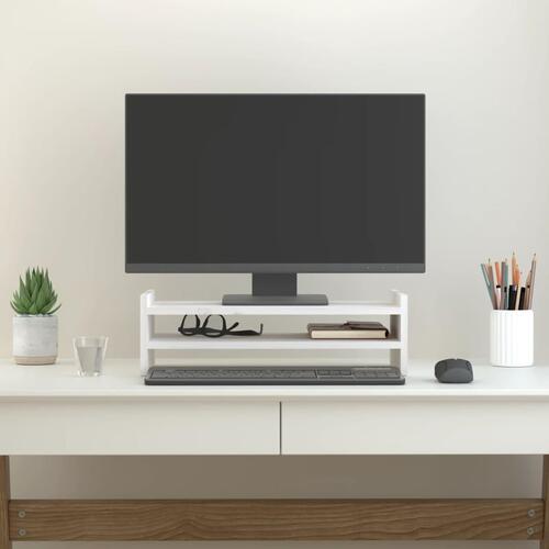 Skærmholder 50x27x15 cm massivt fyrretræ hvid