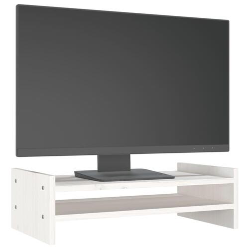 Skærmholder 50x27x15 cm massivt fyrretræ hvid