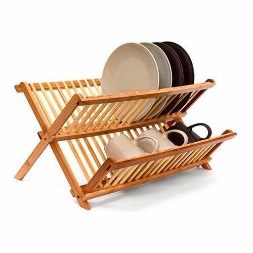 Opvaskestativ til køkkenvask 5five Foldbar Natur Bambus (42 x 33,5 x 25,5 cm)