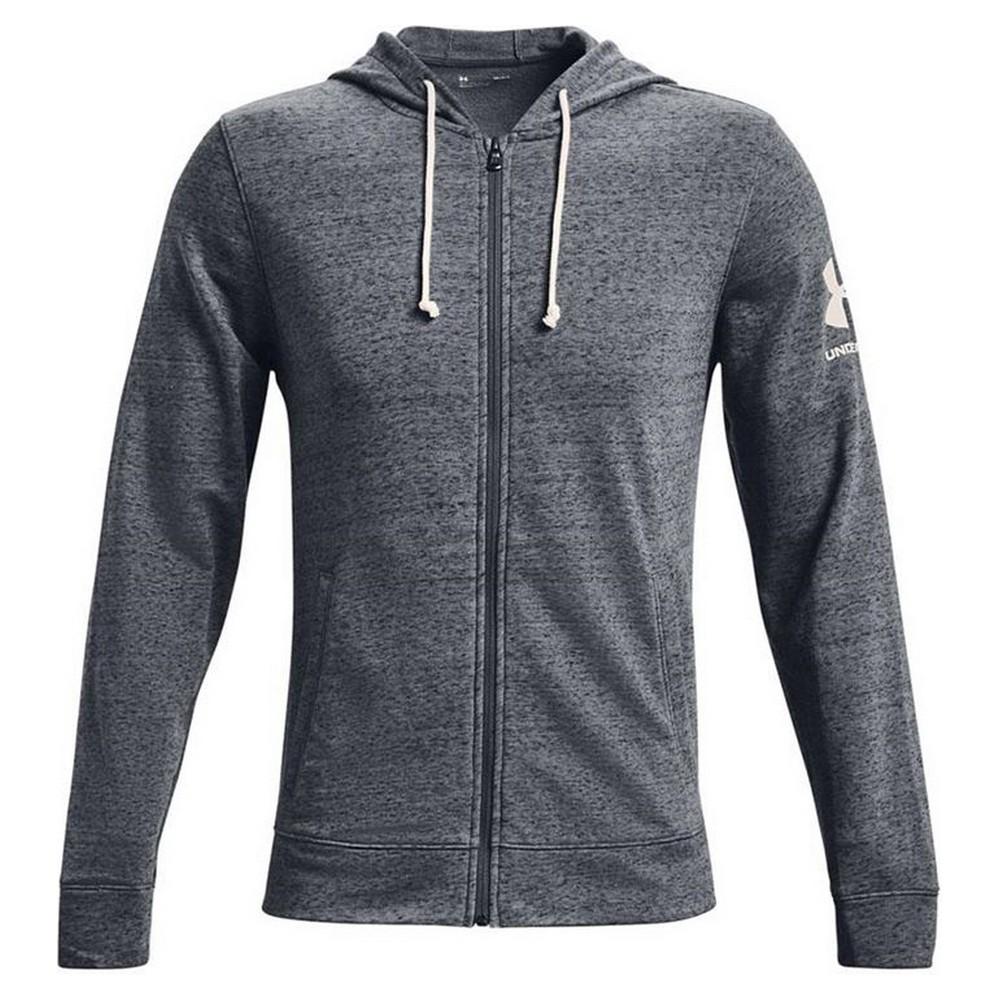 Sportsjakke til Mænd Under Armour Terry Sort Mørkegrå S