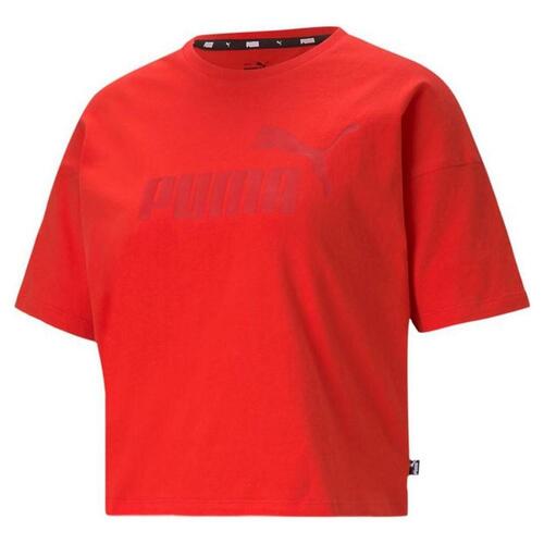 Kortærmet T-shirt til Kvinder Puma Essentials Logo Rød L