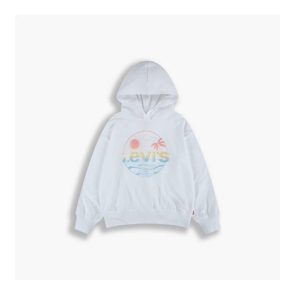 Sweatshirt med hætte til piger Levi's Oversized Hvid 12 år