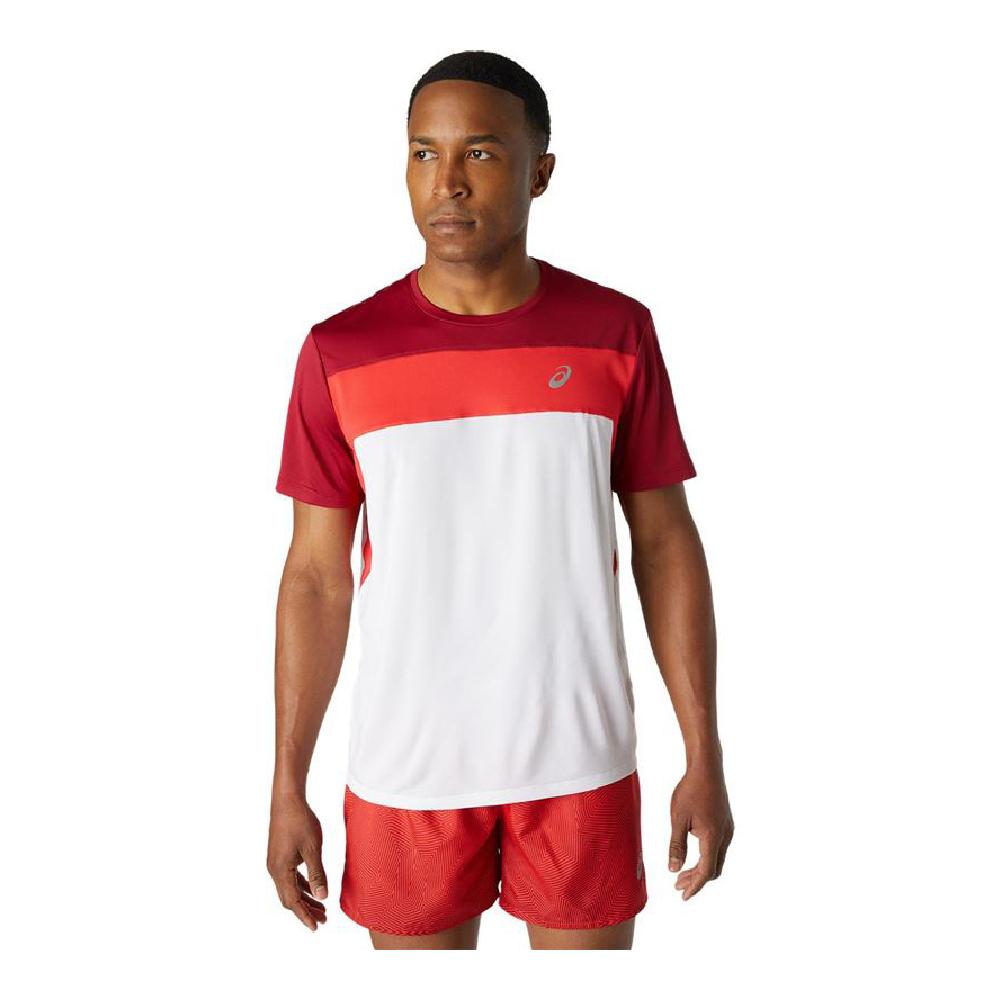Kortærmet T-shirt til Mænd Asics Race Hvid Rød S