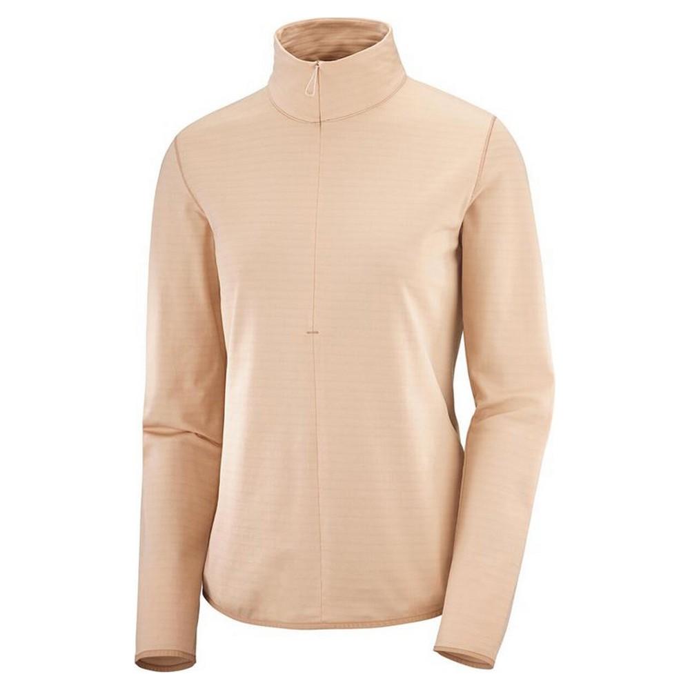 Sportsjakke til damer Salomon Outrack Half Zip Mid Pink L