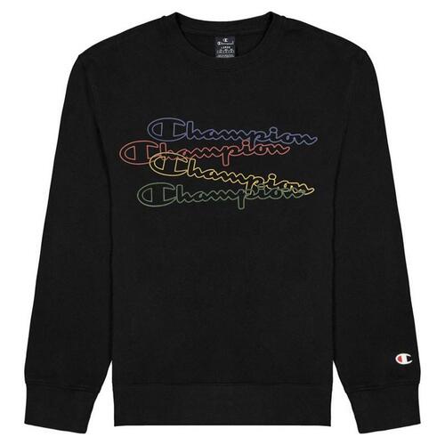 Sweatshirt til Børn Champion Crewneck Script Logo Boy Sort