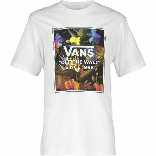 Kortærmet T-shirt til Børn Vans Flowers Hvid XL