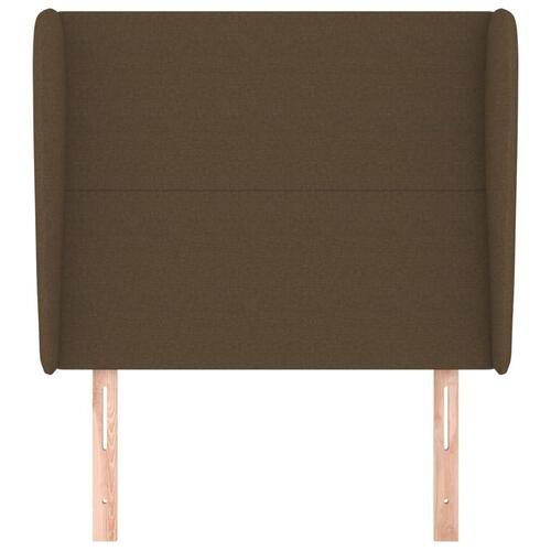 Sengegavl med kanter 103x23x118/128 cm stof mørkebrun
