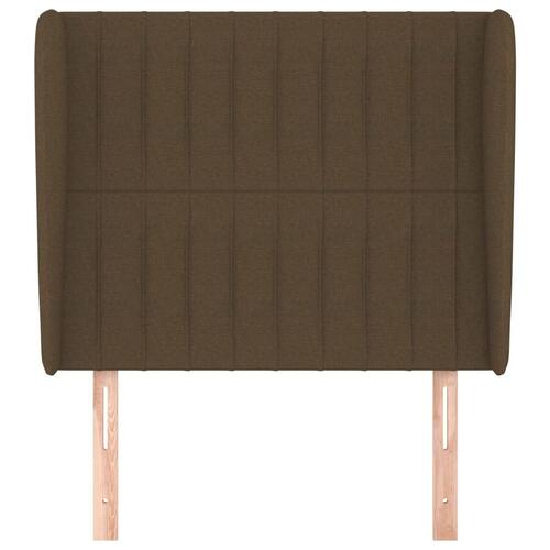 Sengegavl med kanter 103x23x118/128 cm stof mørkebrun