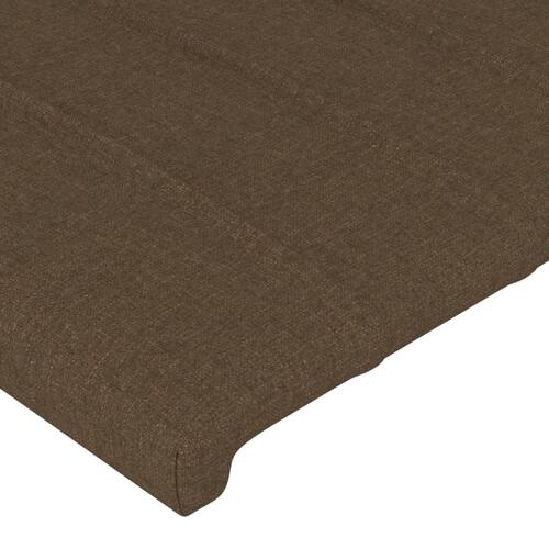Sengegavl med kanter 103x23x118/128 cm stof mørkebrun