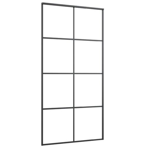 Skydedør med hardwaresæt 102,5x205 cm sikkerhedsglas aluminium