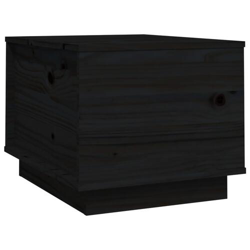 Sofabord 40x50x35 cm massivt fyrretræ sort