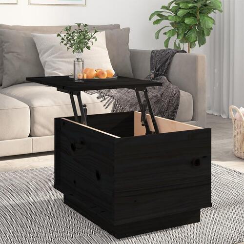 Sofabord 40x50x35 cm massivt fyrretræ sort