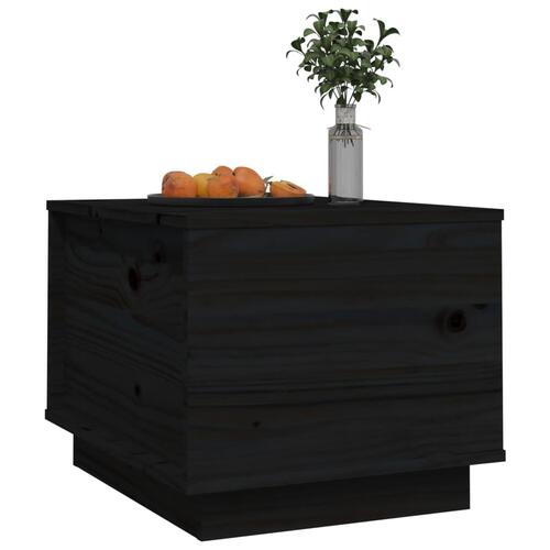 Sofabord 40x50x35 cm massivt fyrretræ sort
