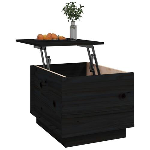 Sofabord 40x50x35 cm massivt fyrretræ sort