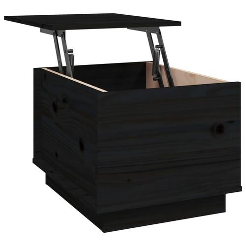 Sofabord 40x50x35 cm massivt fyrretræ sort