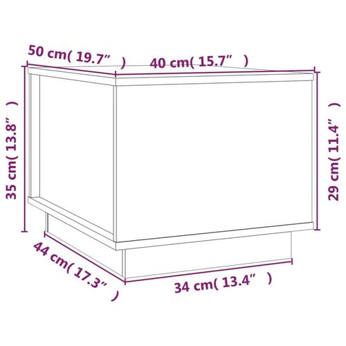 Sofabord 40x50x35 cm massivt fyrretræ sort