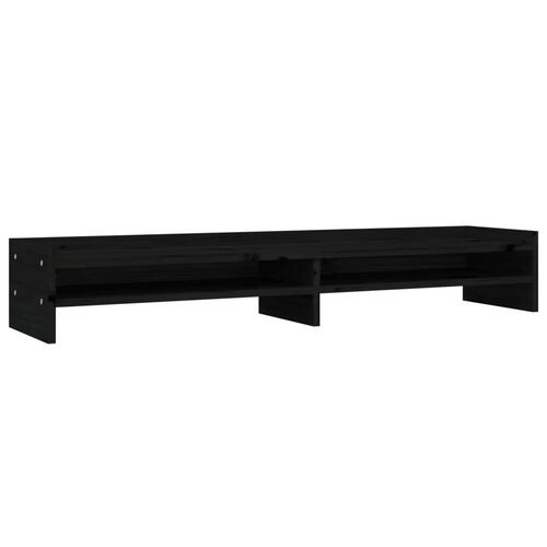 Skærmholder 100x24x16 cm massivt fyrretræ sort