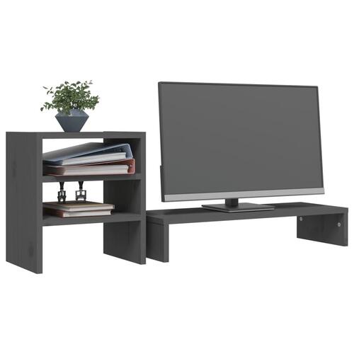Skærmholder 81x20x30 cm massivt fyrretræ grå