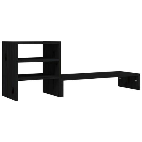 Skærmholder 81x20x30 cm massivt fyrretræ sort