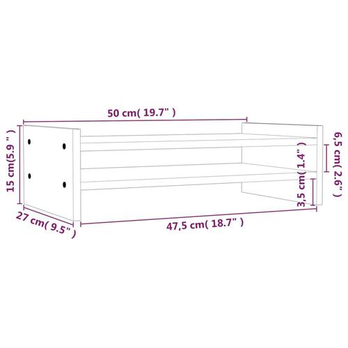 Skærmholder 50x27x15 cm massivt fyrretræ
