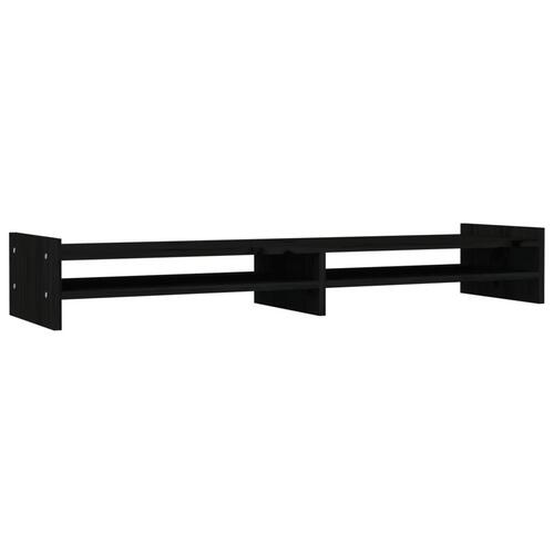 Skærmholder 100x27x15 cm massivt fyrretræ sort