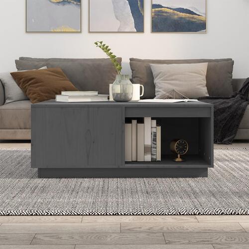 Sofabord 100x101x40,5 cm massivt fyrretræ grå
