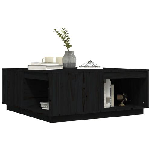 Sofabord 100x101x40,5 cm massivt fyrretræ sort