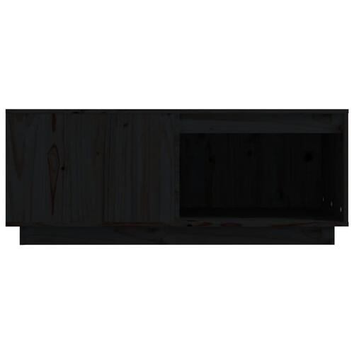 Sofabord 100x101x40,5 cm massivt fyrretræ sort