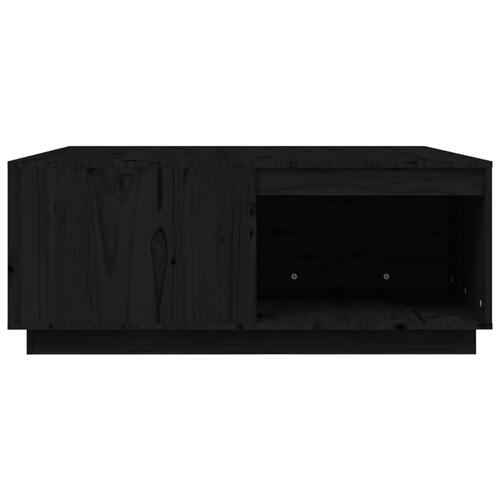 Sofabord 100x101x40,5 cm massivt fyrretræ sort