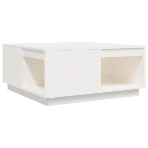 Sofabord 80x81x36,5 cm massivt fyrretræ hvid
