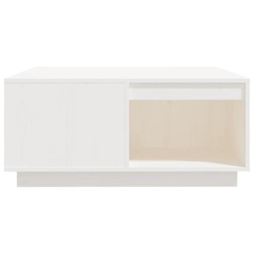 Sofabord 80x81x36,5 cm massivt fyrretræ hvid