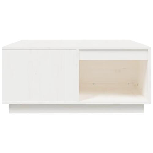 Sofabord 80x81x36,5 cm massivt fyrretræ hvid