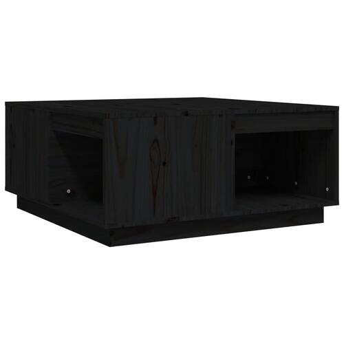 Sofabord 80x81x36,5 cm massivt fyrretræ sort