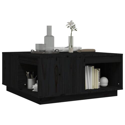 Sofabord 80x81x36,5 cm massivt fyrretræ sort