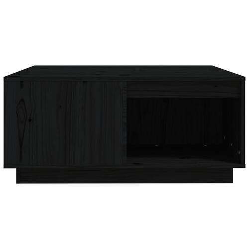 Sofabord 80x81x36,5 cm massivt fyrretræ sort