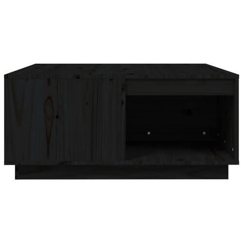 Sofabord 80x81x36,5 cm massivt fyrretræ sort